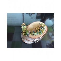 Corona de hortensias y paniculata azul